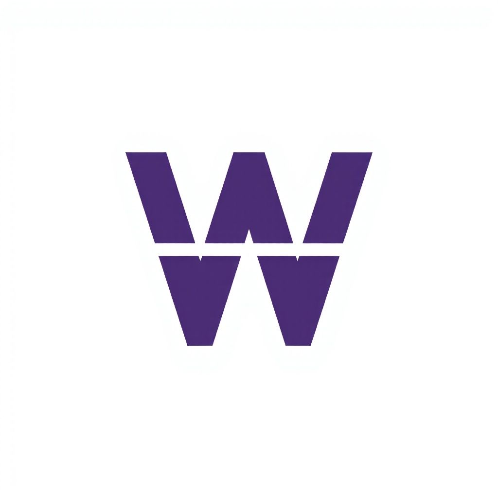 Жирная фиолетовая буква 'w' с тремя горизонтальными полосами через неё.