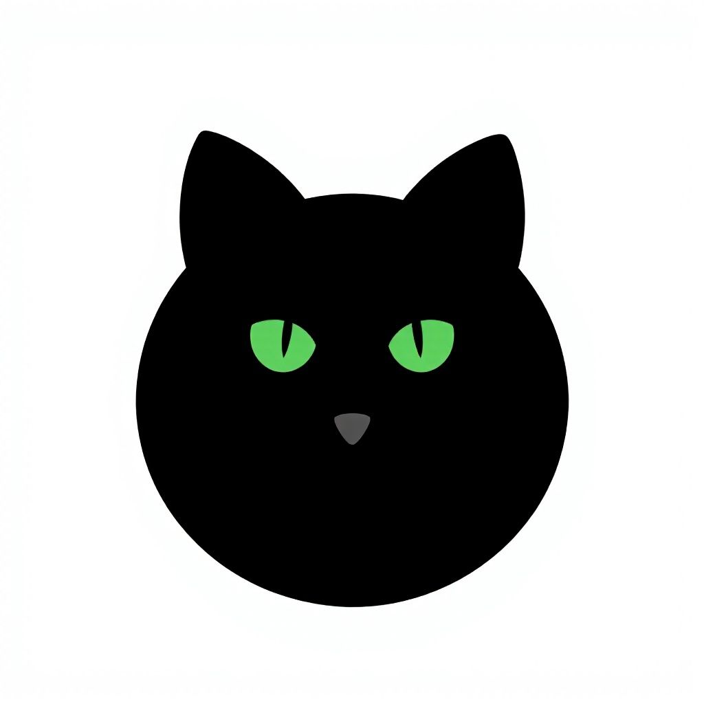 Зеленые глаза на лице черной кошки.