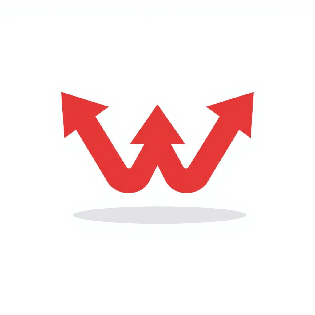 Толстая красная буква 'w', заканчивающаяся стрелочными точками.
