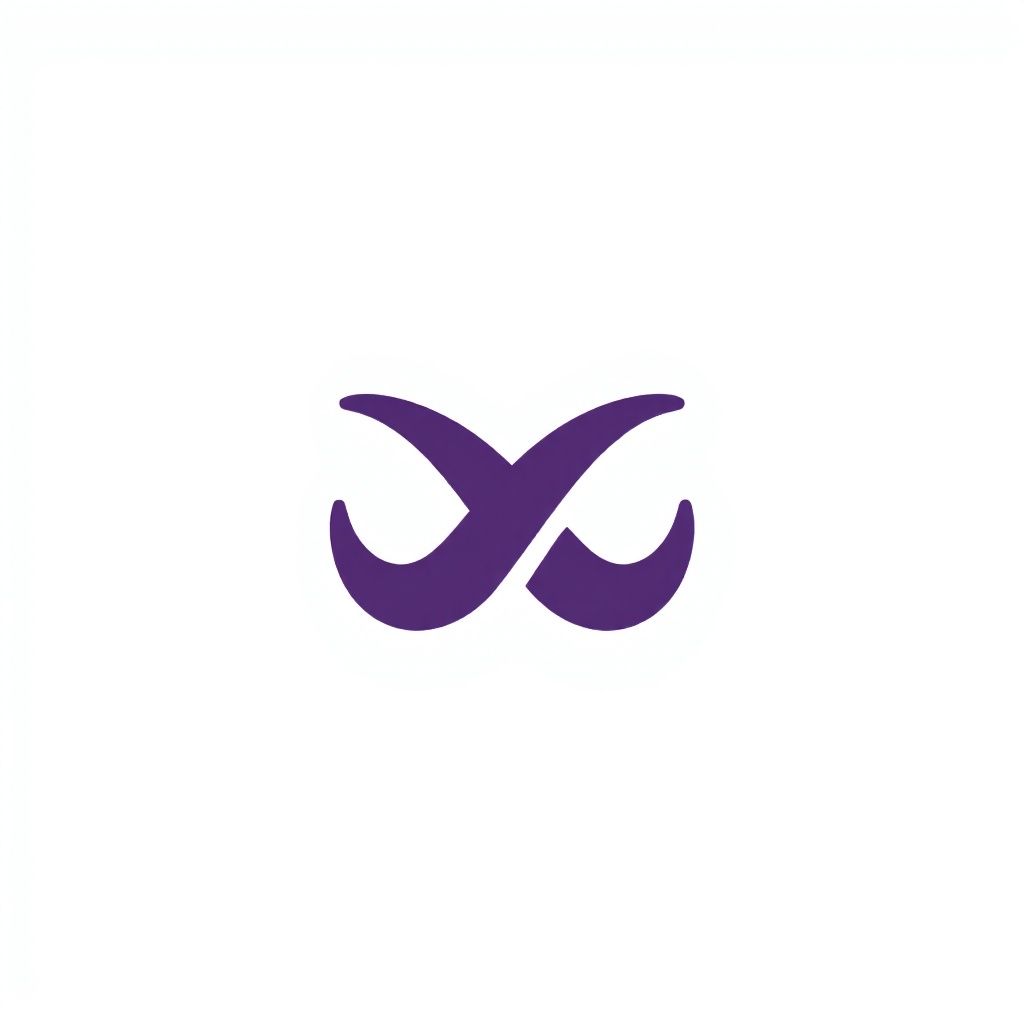 Два фиолетовых рога, пересекающихся в форме 'X'.