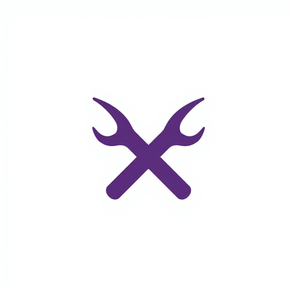 Два фиолетовых рога, пересекающихся в форме 'X'.