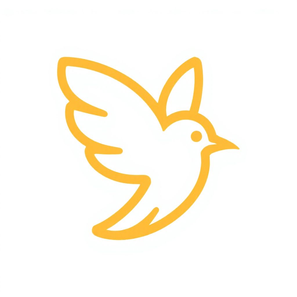 Надпись 'CanaryNotes' в элегантном чёрном стиле с контуром жёлтой птицы сверху.