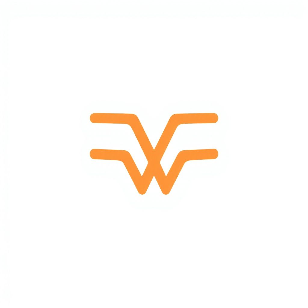 Оранжевая 'w' с тремя параллельными линиями, проходящими через неё.