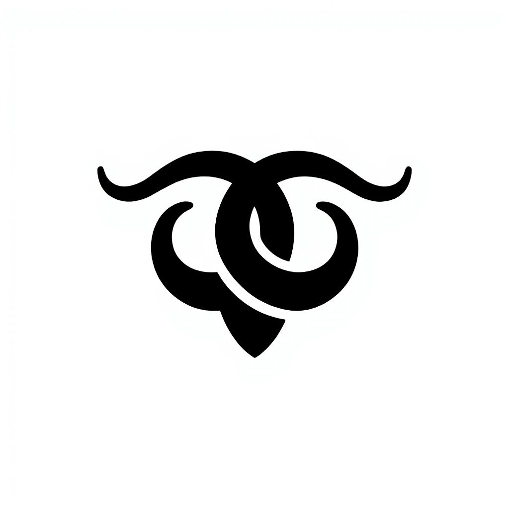 Воображаемый текст 'HornCraft' черным цветом над парой переплетенных черных рогов.
