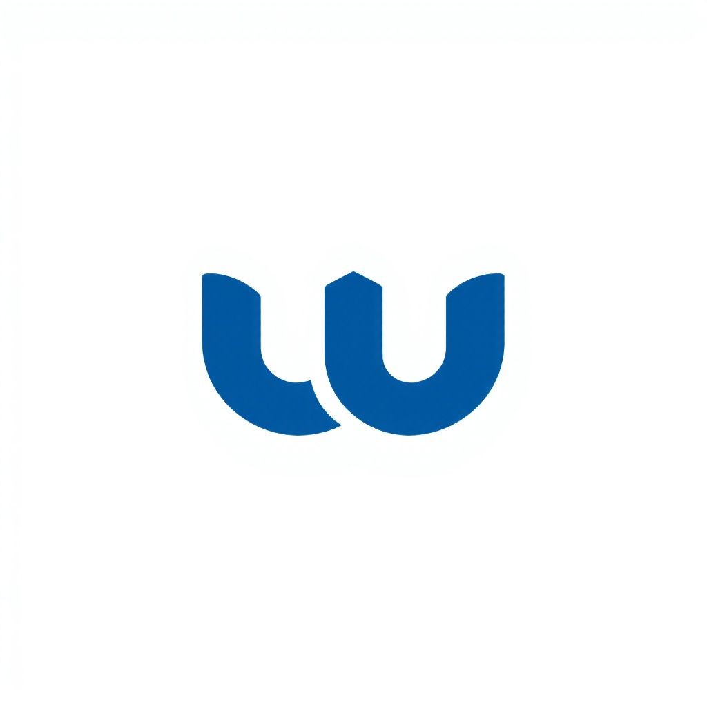 Синяя 'w' с разделёнными сегментами и закруглёнными углами.