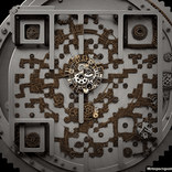 QR‑код из латунных деталей и вращающихся механизмов