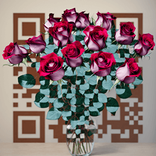 QR‑код в виде узора из красных роз