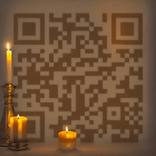 QR‑код в стиле свечного света с мягким свечением
