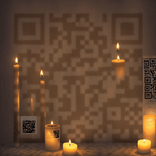 QR‑код в стиле магической ночи со свечами