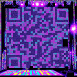 QR‑код с сиянием неоновых вывесок и ретро‑кассетой