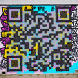 QR‑код с эффектом настенного граффити