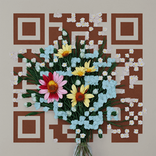 QR‑код с узором из роз и лилий
