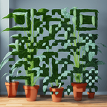 QR‑код с узором из листьев