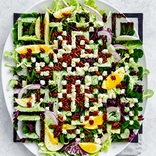 QR‑код, сделанный из свежих овощей