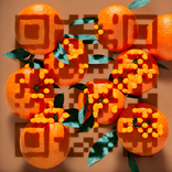 QR‑код с узором из апельсиновых долек