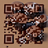 QR‑код с элементами трюфелей и какао