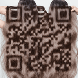 QR‑код из тёмных волос с мягкой текстурой