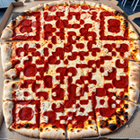 QR‑код с узором из овощной пиццы
