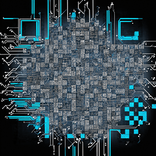 QR‑код, составленный из деталей микрочипов