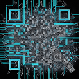 QR‑код с узором из электрических схем