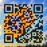 QR‑код с солнечным сиянием