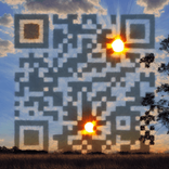 QR‑код в стиле летнего заката