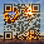QR‑код, напоминающий сияющее солнце